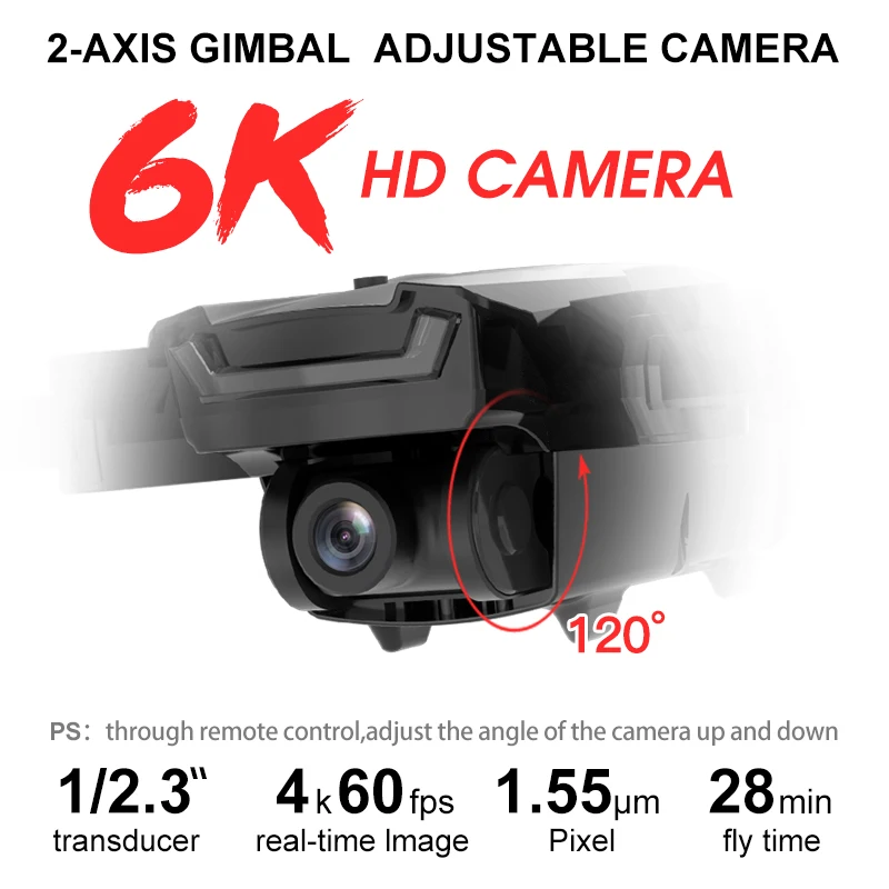 Квадрокоптер H3Pro Радиоуправляемый складной GPS 6K HD Wi-Fi FPV 25 минут полета | Игрушки и