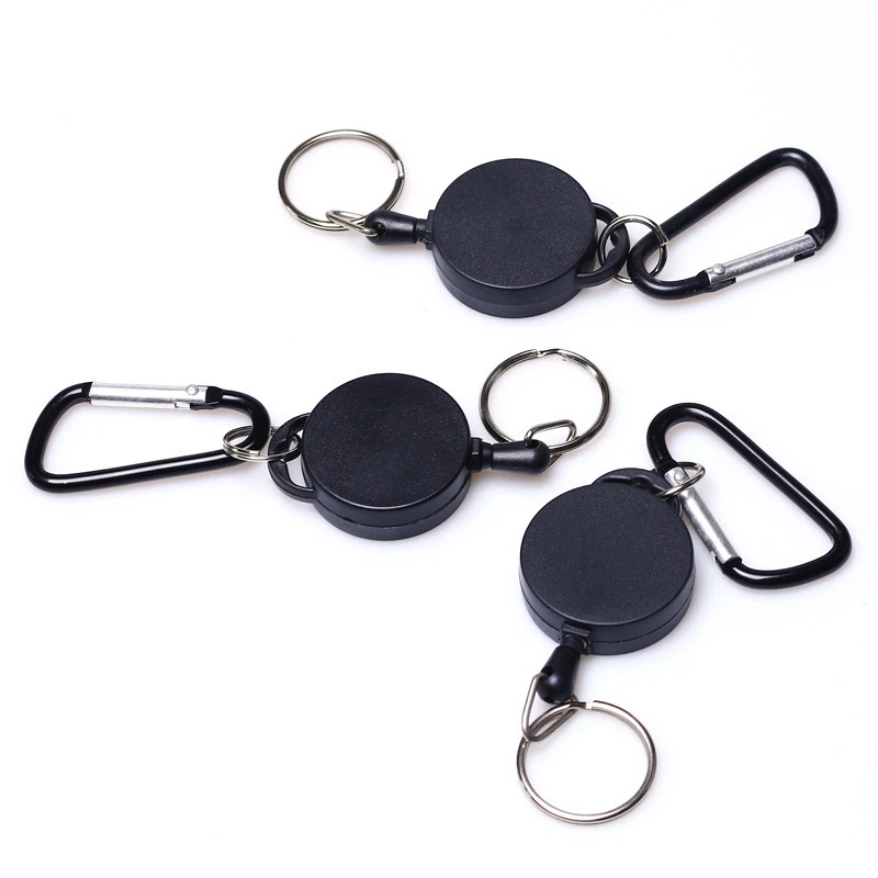 

Black Retractable Pull Badge Reel Plastic Nurse Student Worker ID Name Card Badge Holder Key Ring Chain Clips Office Supplies