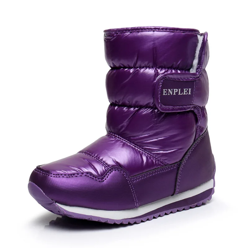 Russia Winter Warm Fur Children Snow Boots Fashion Waterproof Non-slip Thickened Girls Boys Outsole Kids Sneakers Rainboot | Мать и