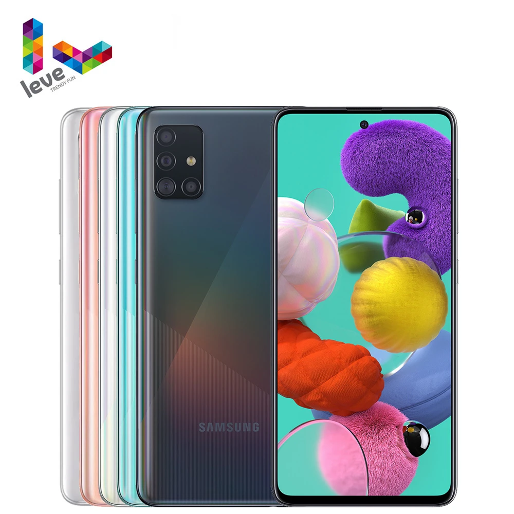 Разблокированный смартфон Samsung Galaxy A51 A515F телефон с двумя sim-картами экран 6 5 дюйма
