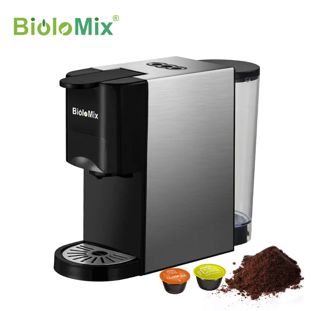 

BioloMix 3 in 1 Espresso Coffee Machine 19Bar 1450W Multiple Capsule Coffee Maker Fit Nespresso,Dolce Gusto and Coffee Powder