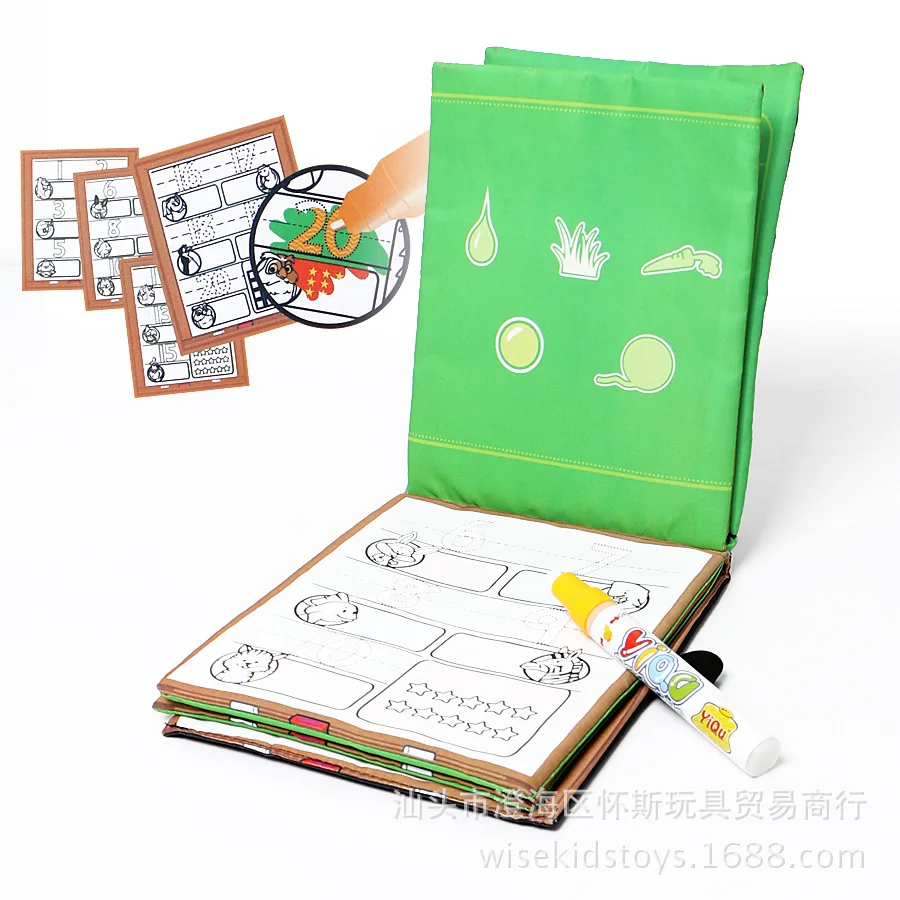 

Children's Early Education Can Not Tear English Letters Painting Cloth Book Baby Digital Animal Graffiti Cloth Book Recycling