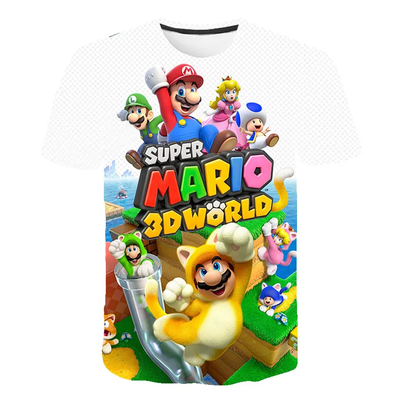 Детская футболка с изображением героев мультфильма «Super Mario Bros Mashup» топ с изображением грибов, Королевство Луиджи, Нинтендо, гик, итальянский стиль, простые комбинированные футболки для мальчиков и девочек