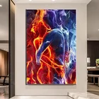 Картина на холсте любитель пламени и льда, абстрактная картина на стену для гостиной, декоративный постер и принты, объятие поцелуй