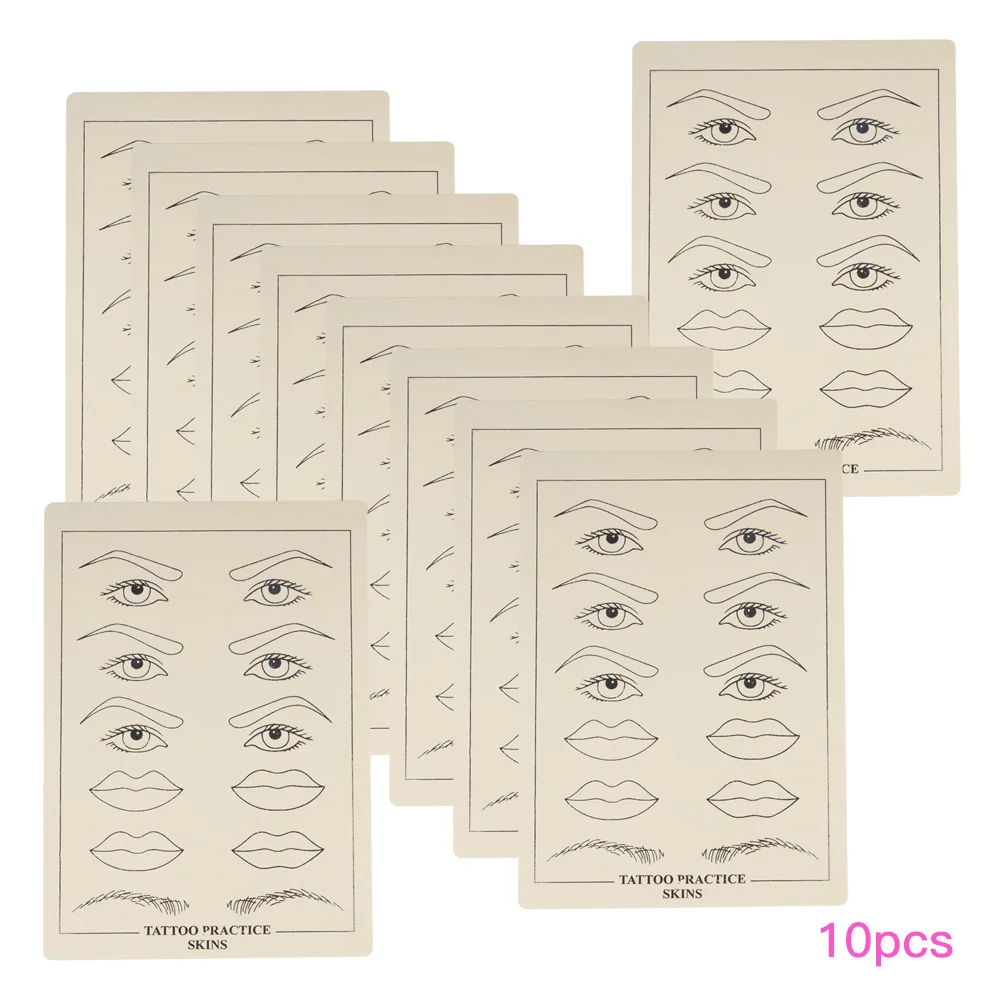 10 PCS Tattoo Eyebrow and Lip Practice Skin for Machine Pen Supply Permanent Makeup | Красота и здоровье