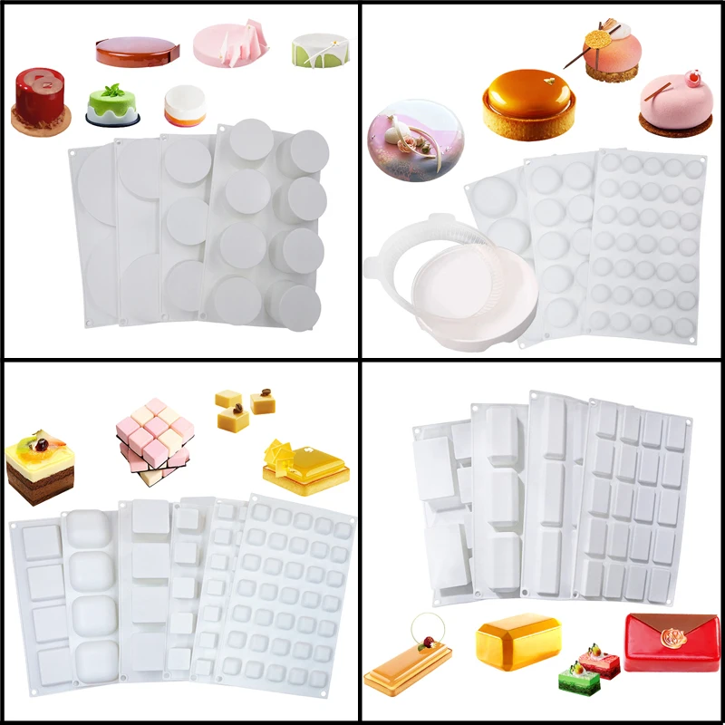 

Mousse Cake Mold Pastry Decoration Form 3d Silicone Molds Muffin Pan Party Dessert Mould Kitchen Baking Tools