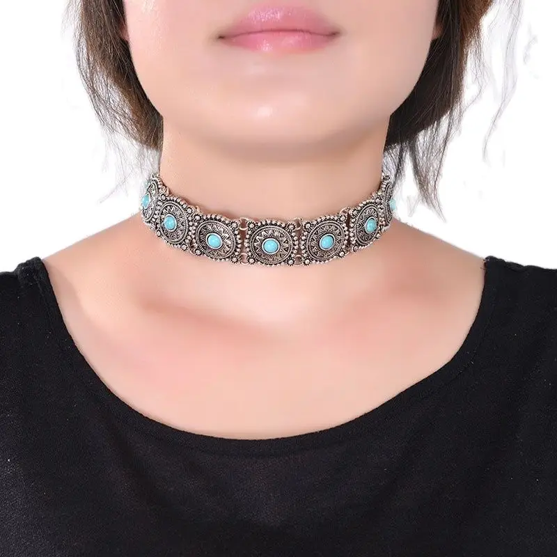 

Ethnic Bohemian Bead Choker Necklaces Women New Fashion Boho Collar Necklace for Gift Jewelry