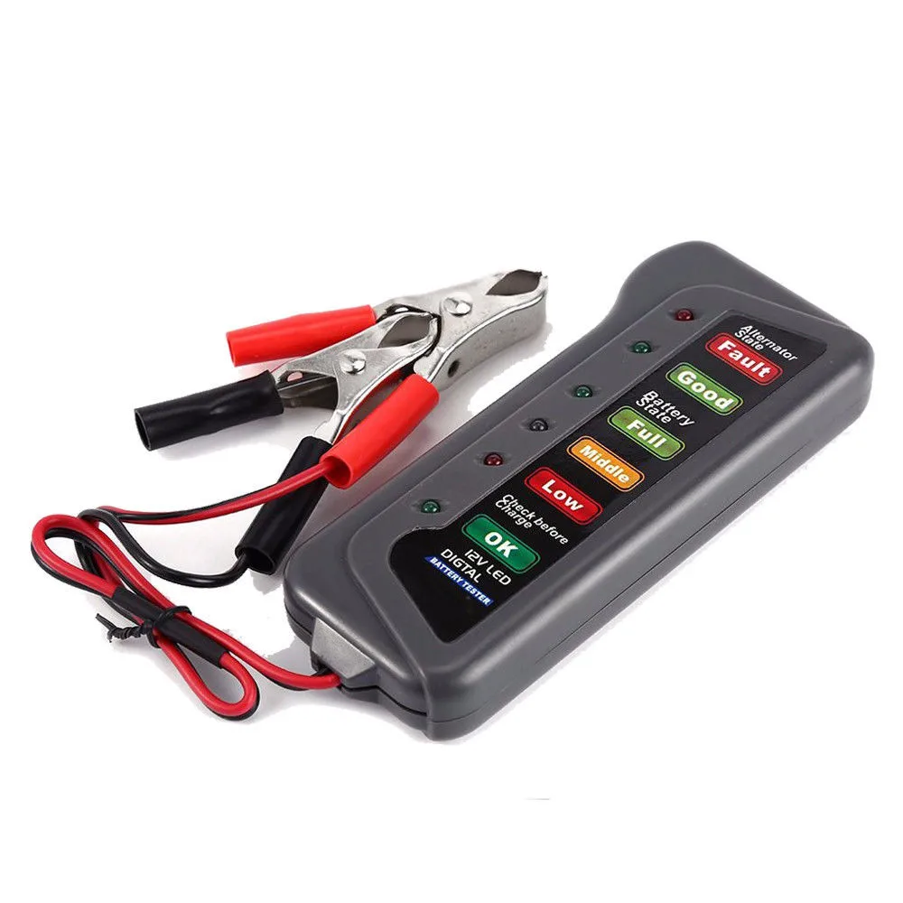 New Car Digital Battery Tester Alternator 6 LED Light for Cars Vehicle 12V Battery-Tester Diagnostic Tool Fit motor 20 | Автомобили и