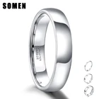 Кольцо Somen из вольфрама для мужчин и женщин, гладкое антиаллергенное кольцо для пары, гладкое обручальное кольцо для мужчин и женщин, 246 мм