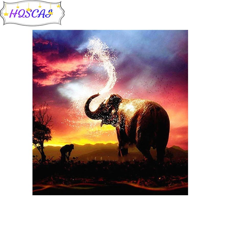 

Diamond Painting Elephant squirting water 5D DIY Diamond Painting Full Square Drill Embroidery Cross Stitch Gift Home Decor Gift