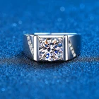 Мужское кольцо из серебра пробы с бриллиантами 2 карата