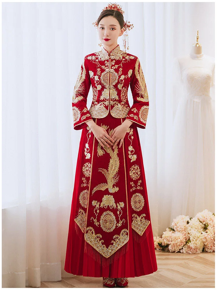 

New Wedding Chinese Wedding Dress Thin Section Dress Toast Dress Wedding Dress Chinese Traditional Wedding Dress