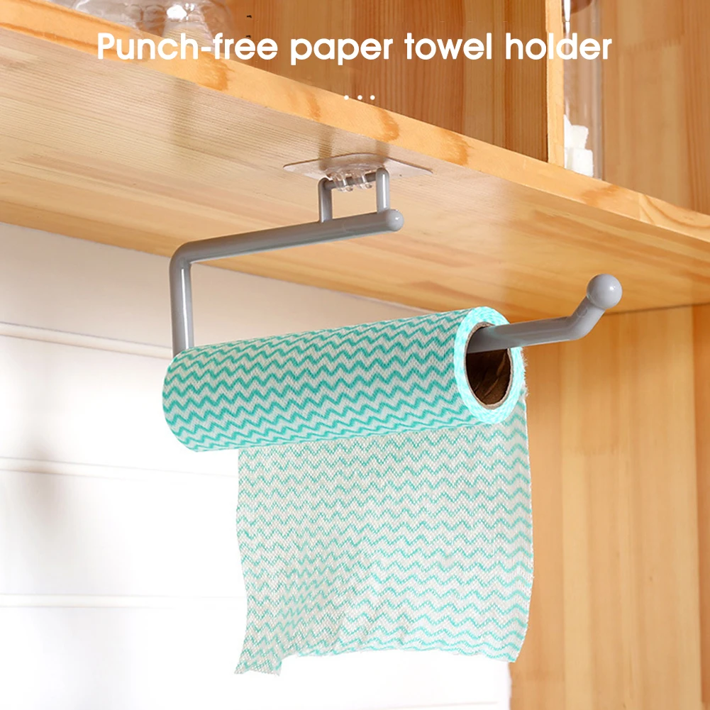 

Non Perforated Paper Towel Holder Toilet Paper Hanger Roll Paper Holder Fresh Film Storage Rack Wall Hanging Shelf