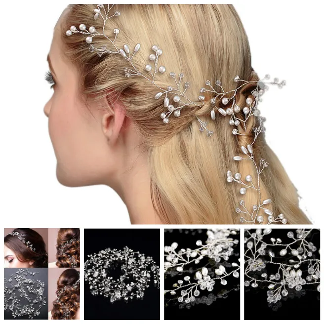

Handmade Bride Long Hairband Lady Hair Vine Head Chain Women Headpiece For Wedding Party Photography Hairs Accessories S