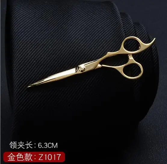 Scissors 20 шт./лот, Золотой зажим для галстука, винтовка, пистолет, якорь, курительная трубка, ножницы для рыбы, очки, ручка для ключей, зажим для галстука, зажимы для галстука, мужские ювелирные изделия, смешанный заказ - Окраска металла: Scissors