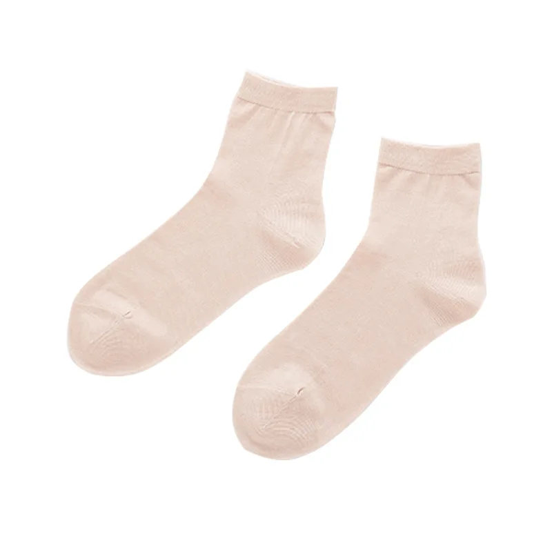 

3 Pairs Women's Silk Socks Elastic Middle Short Tube Socks Breathable Deodorant