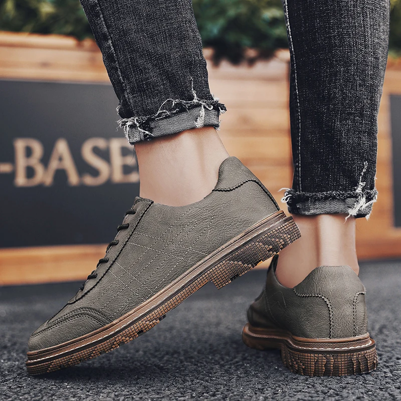 Кроссовки мужские из натуральной кожи водонепроницаемые дышащие в британском