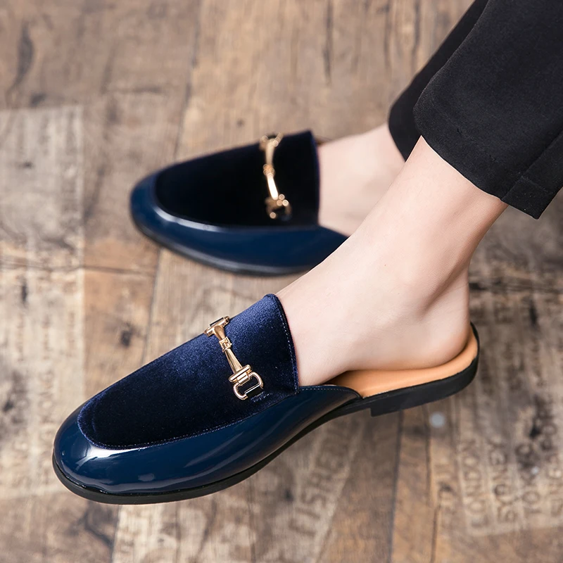 Уличные Мужские дышащие полуботинки для мужчин скользящие тапочки брендовые