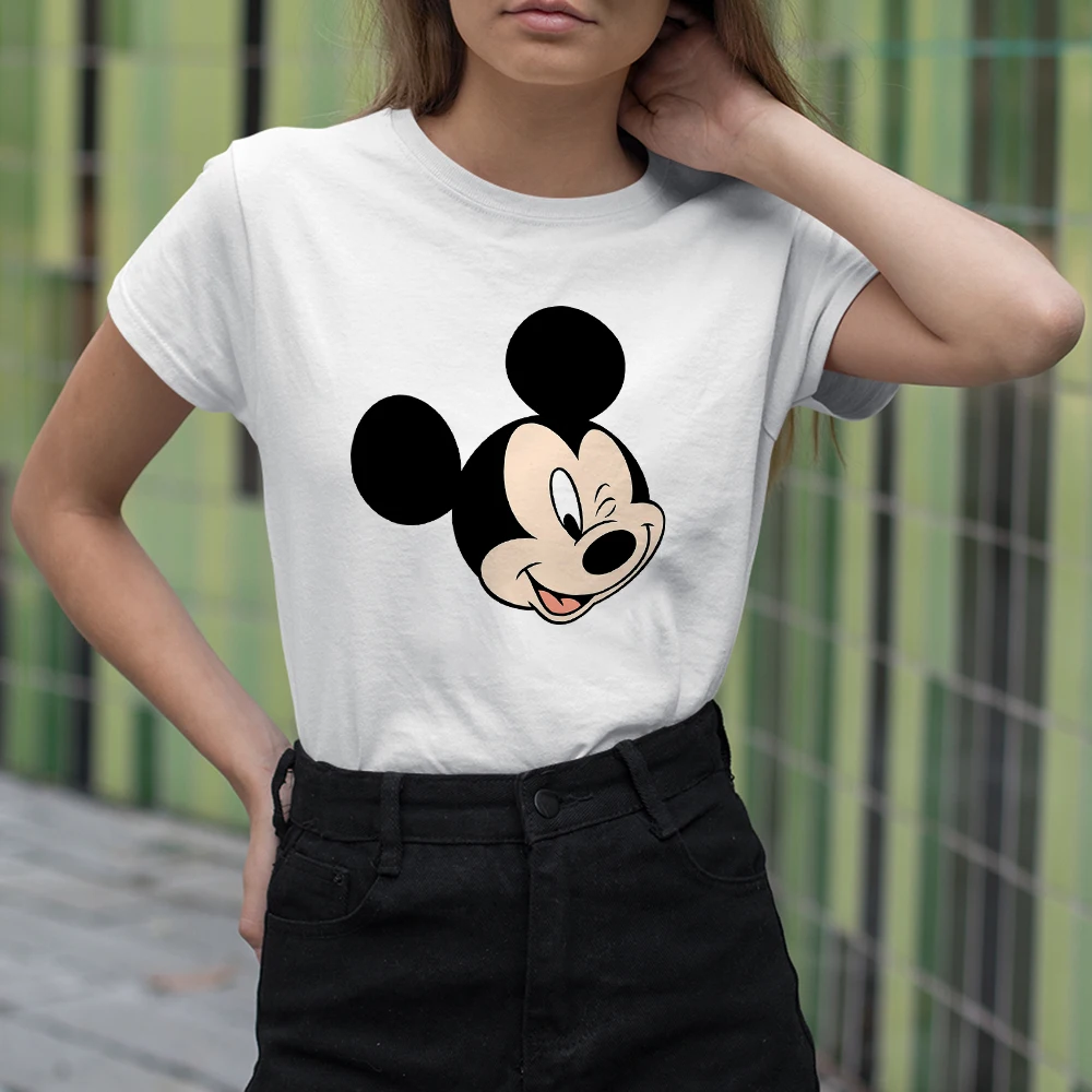 

Cute Mickey Head Printed T Shirt Disney France Streetwear Tee Shirt Women Fashion Young Harajuku Tops Comfortable Tees Lady