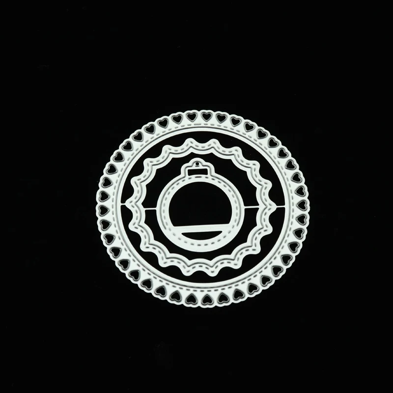 

JC Heart Circle Background Metal Cutting Dies for Scrapbooking New Die Cut Card Make Stencil Craft Folder Model Album Decoration