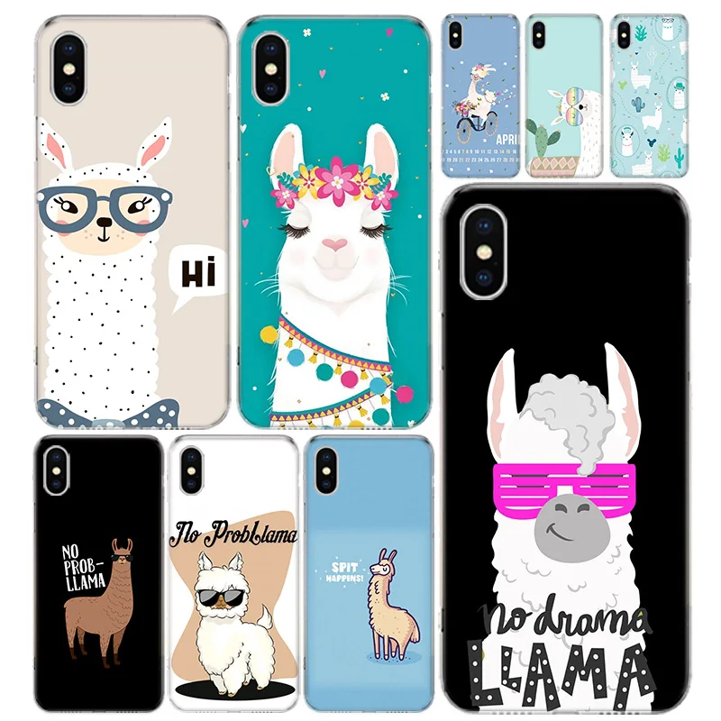 

Cute Animal Alpaca Phone Case Cover For Iphone 13 12 11 Pro 7 8 6 6S Plus + X XS MAX XR 5 5S SE Fashion Art TPU Coque Shell Capa