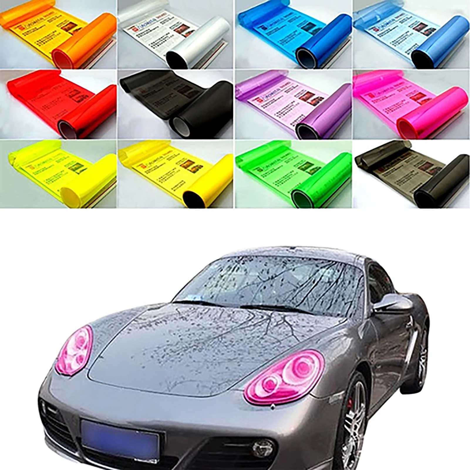 

80% Hot Sell Auto Car Smoke Fog Light Headlight Taillight Tint Vinyl Film Sheet Sticker Decal