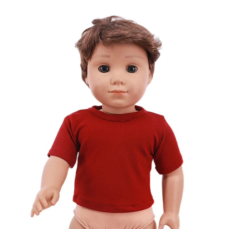 Однотонная футболка для куклы 43 см Товары новорожденных одежда аксессуары