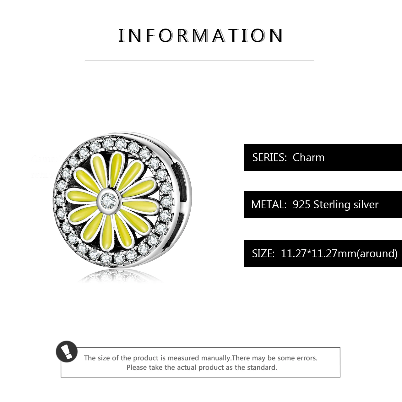 Daisy flowers 925 Sterling Silver zircon Clip Beads clips beads for jewelry making fit reflexions charm Bracelet | Украшения и