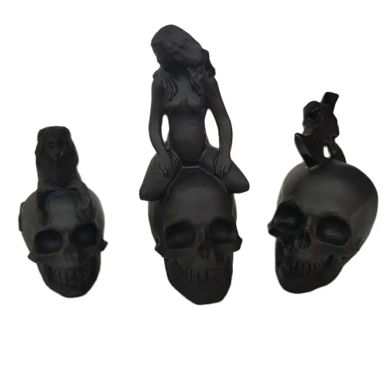 

Высококачественный Хрустальный черный обсидиановый череп ручной работы для подарков и коллекции