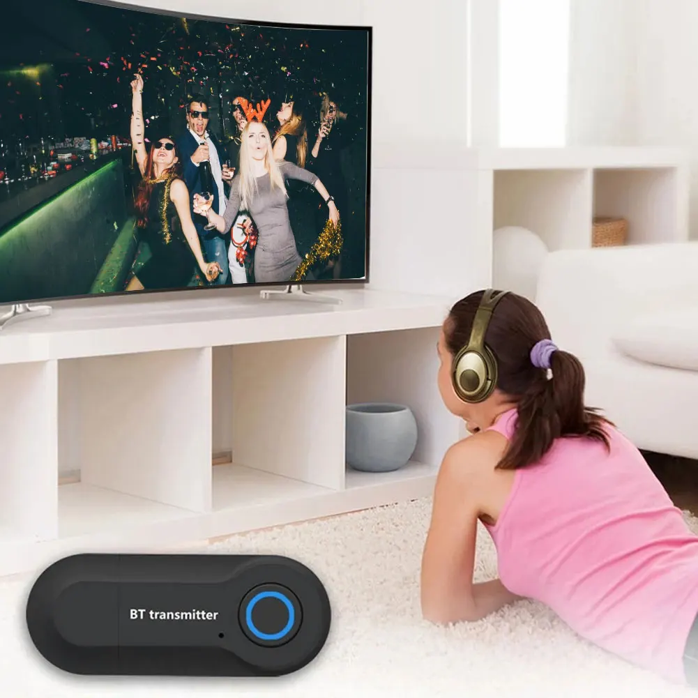 

Wireless Audio Transmitter Receiver 3.5mm Portable Mini Audio Adapter Dongle Car Accessories