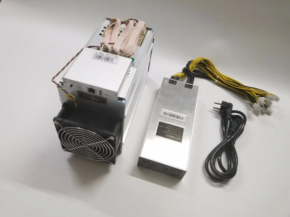 Новейший добыватель Bitmain ANTMINER D3 17GH/s (с блоком питания) 1200 Вт на стене теперь