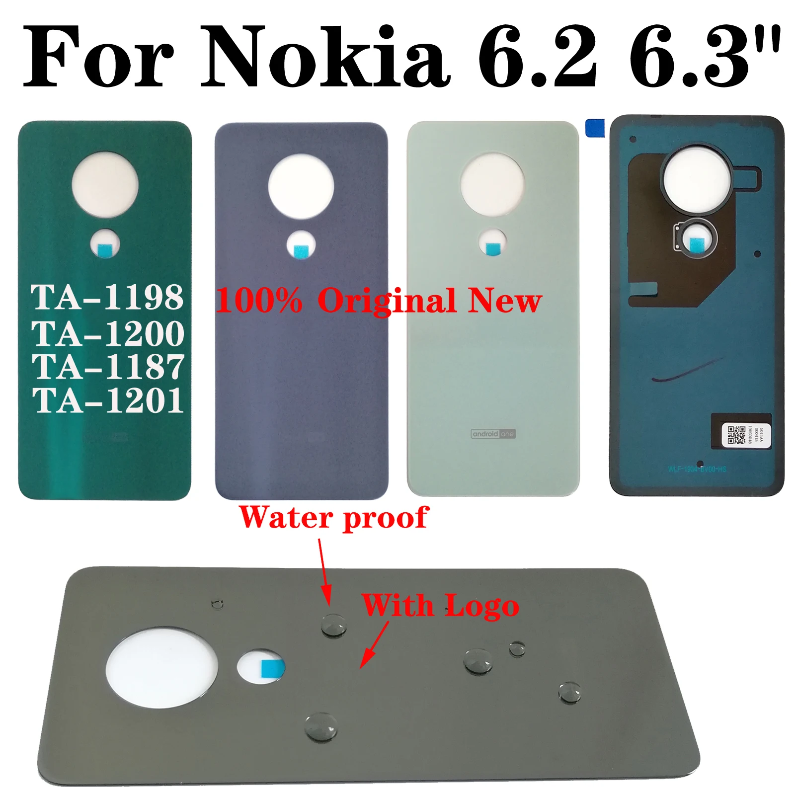 

Shyueda 100% оригинальный новый для Nokia 6,2 6,3 дюймов TA-1198 TA-1200 TA-1187 TA-1201 стеклянный Задний Корпус Крышка батарейного отсека
