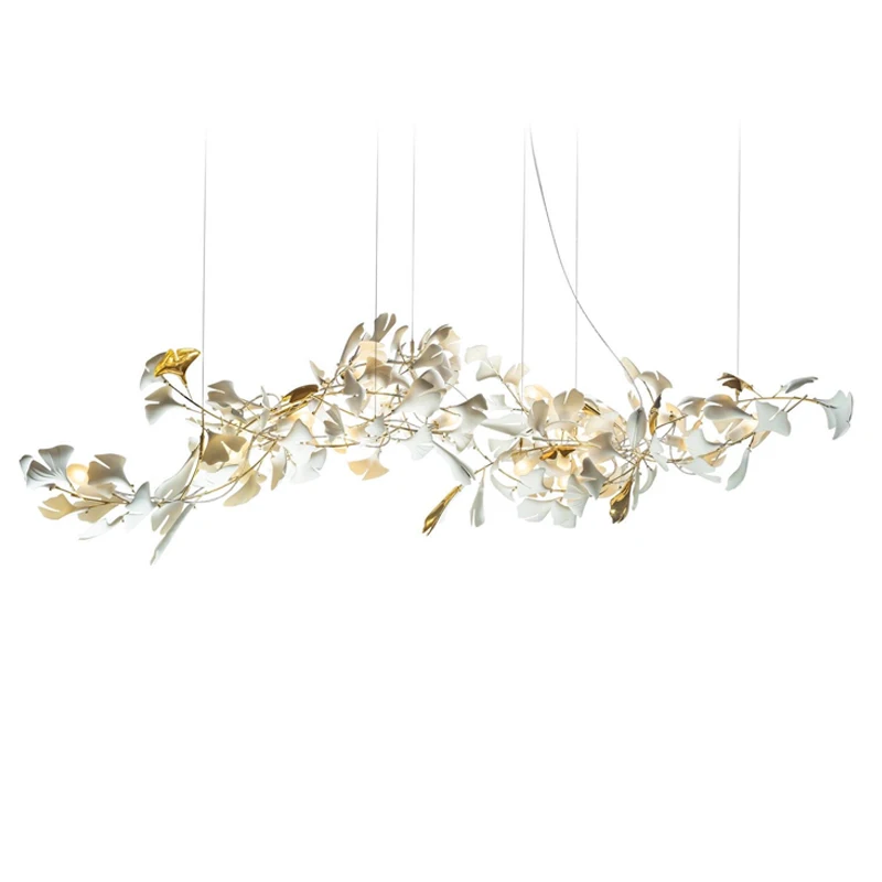 

Light Luxury Living Room Dining Room Chandelier Ginkgo Branches Leaves Personality Bar Counter Staircase Sales