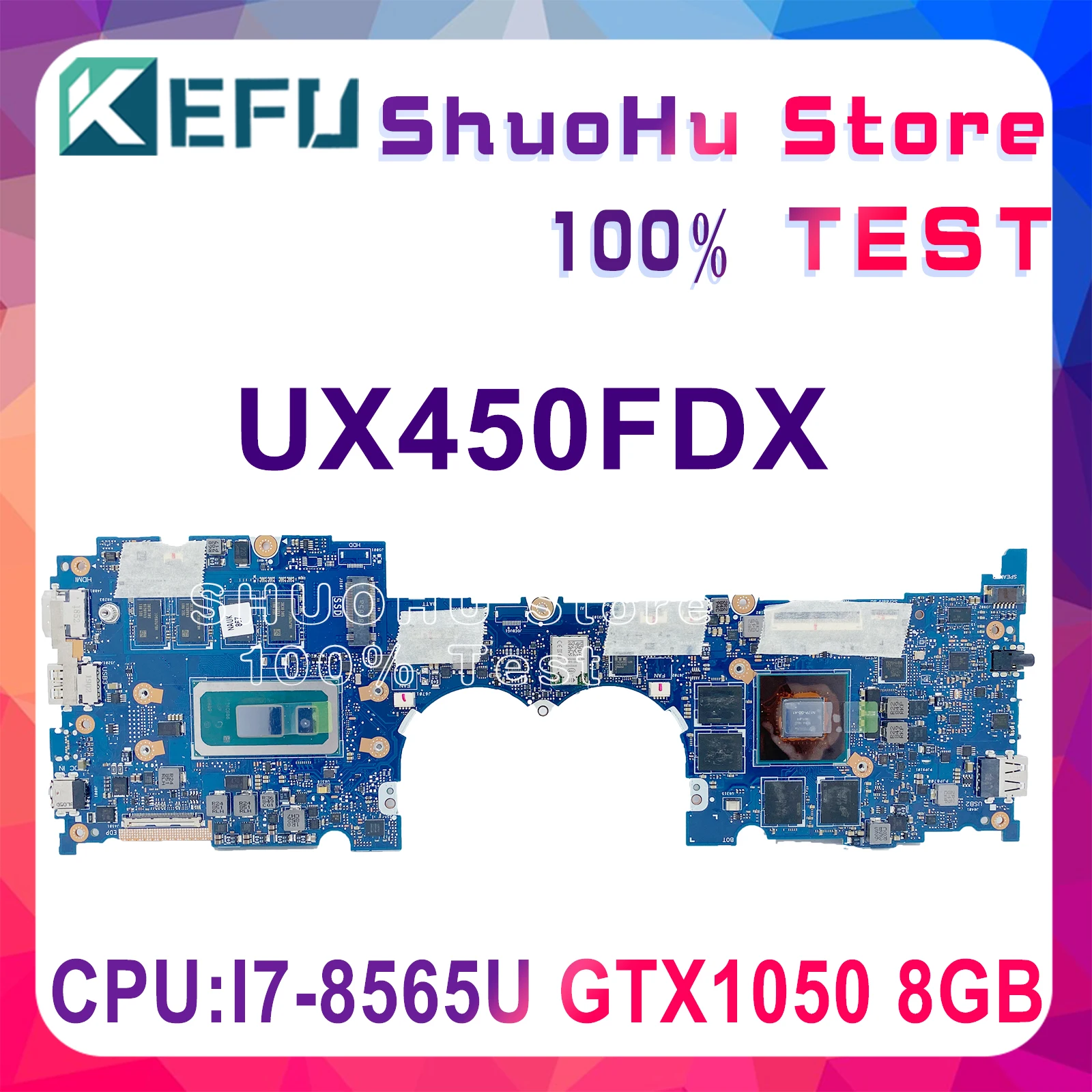 

UX450FDX Laptop Mainboard W/ I7-8565U 8GB GTX1050 Is Suitable For Asus ZenBook UX450F UX450FD Notebook Motherboard 100% TestWork