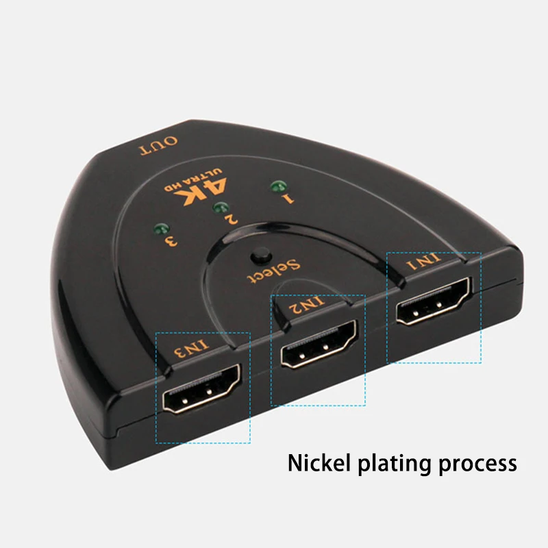 Новый мини-переключатель HDMI 4K * 2K 3D Mini 1.4b разветвитель концентратор 3 в 1 выход порт