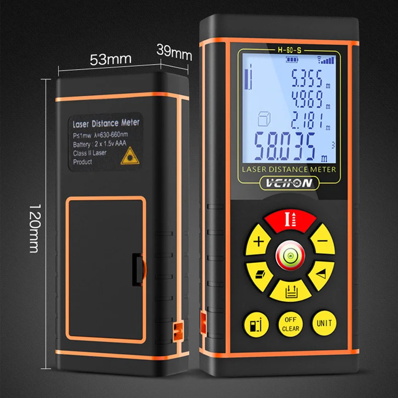 Лазерный дальномер высокоточный цифровой с подсветкой 40 м 60 80 100 120 м|Лазерные