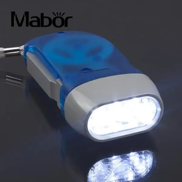 3 LED Динамо Ветер вверх фонарик Ручной пресс многоцветный полезный | Лампы и