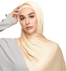 Плиссированные атласные шали, женские длинные Хиджабы, популярные исламистские шали 10 шт.лот