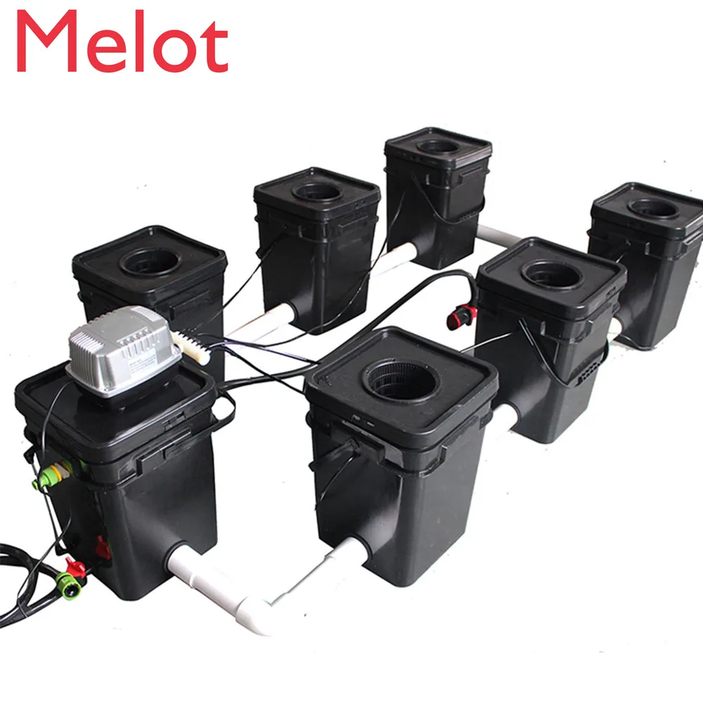 

Pipe Hydroponic System Strong Power 6 Sites Buckets Growing System
