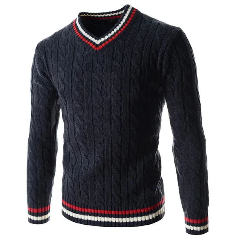 Европейский стиль мужские свитера пальто размера плюс повседневные модные