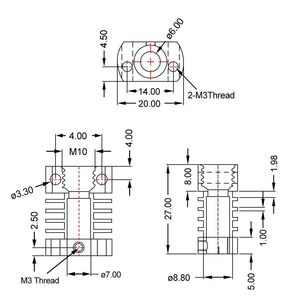 3d принтер части полностью металлический j-головка Hotend MK8 экструдер комплект для CR-10 CR-10S 3D V6 Боуден экструдер 1,75/0,4 мм сопло