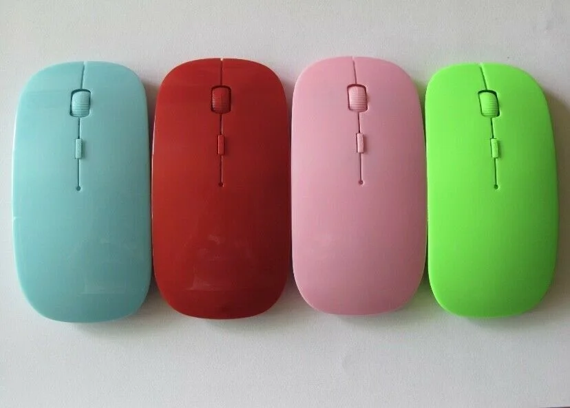 

Slim Wireless LED Light Mouse Rechargeable Cordless Mice For PC Laptop USB