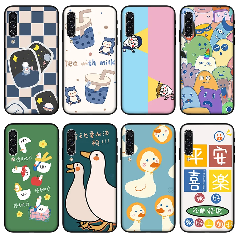 

Delicate duck Phone Case For Huawei P30 P20 P40 P10 Lite Pro Y5 Y6 Y7 Y9 Smart 2019 luxury Black Silicone Case
