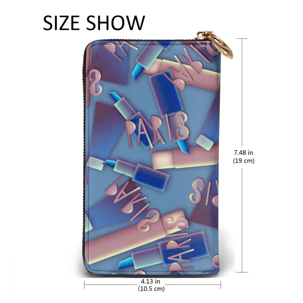 

Lipstick Cream Deodorant Word Long Wallet with Credit Card Slots ID Holder Checkbook Organizer Zipper Coin Purse