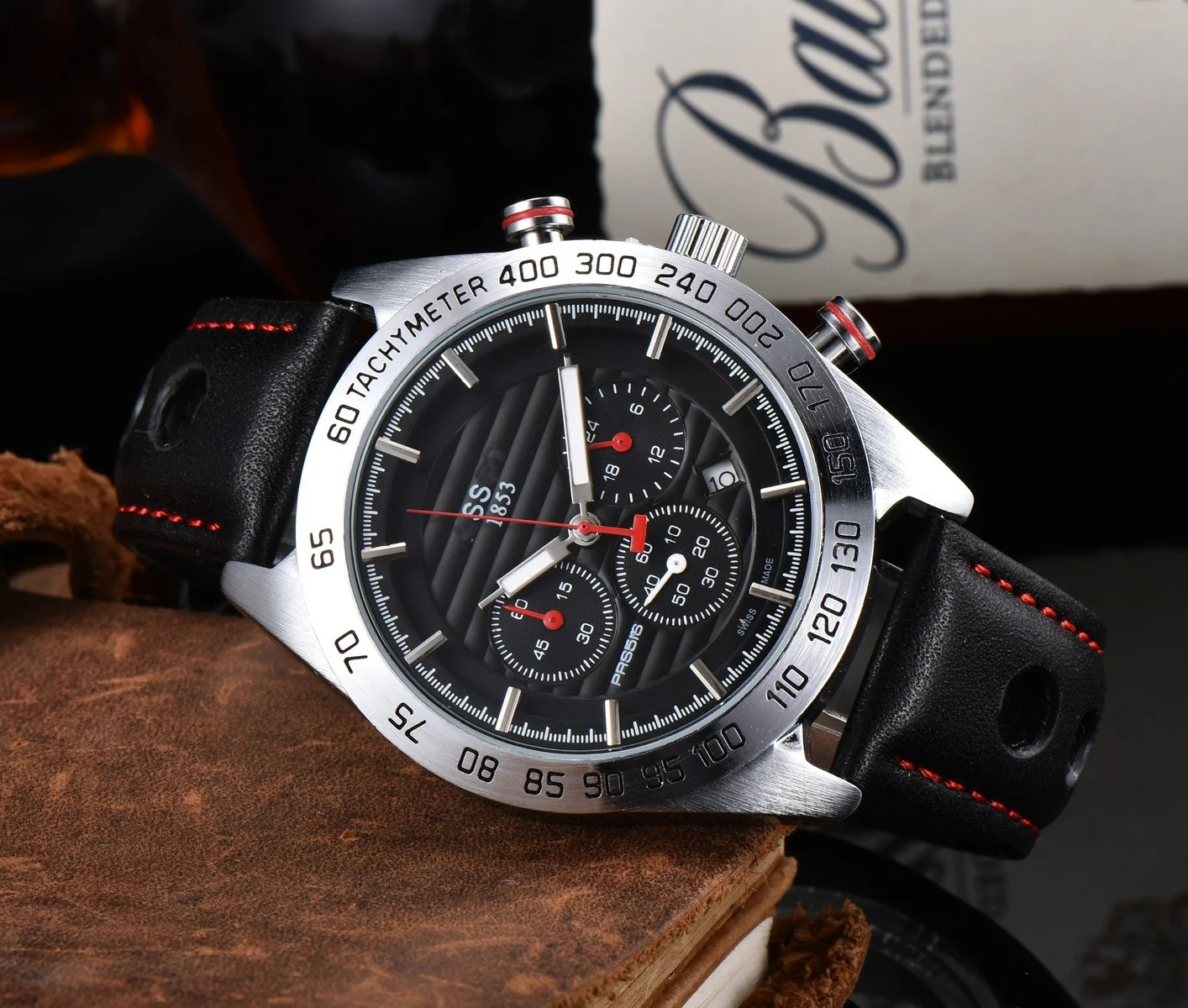 Для мужчин часы от топ бренда из искусственной кожи Спорт Кварцевые подходит для