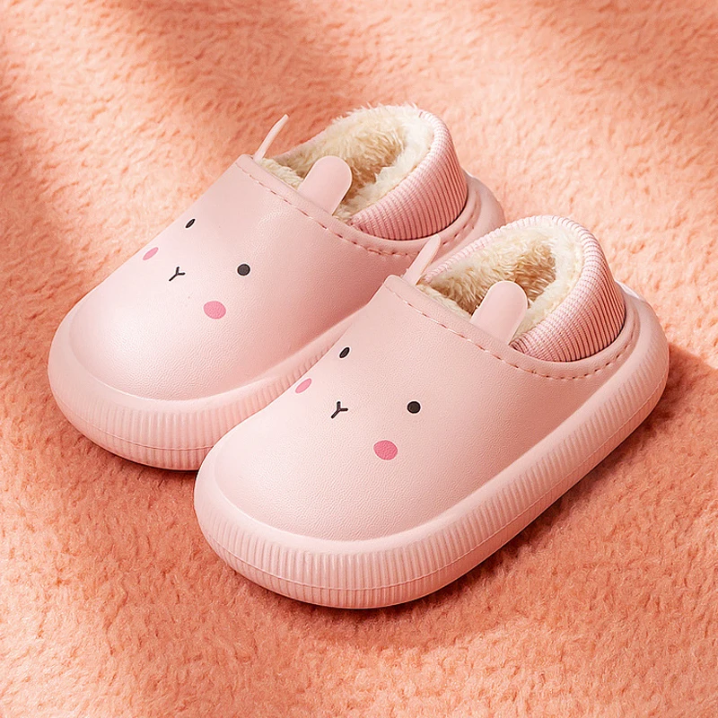 

Soft Children Slippers Winter Indoor Cute Cartoon Plush Home Shoes for Girls Boys Toddler Soft Warm Non Slip Kids House Slippers