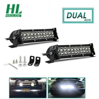 haolide 2pcs dual row 7inch led light bar spot offroad driving 4wd truck atv car light excavator 12v 24v work lights