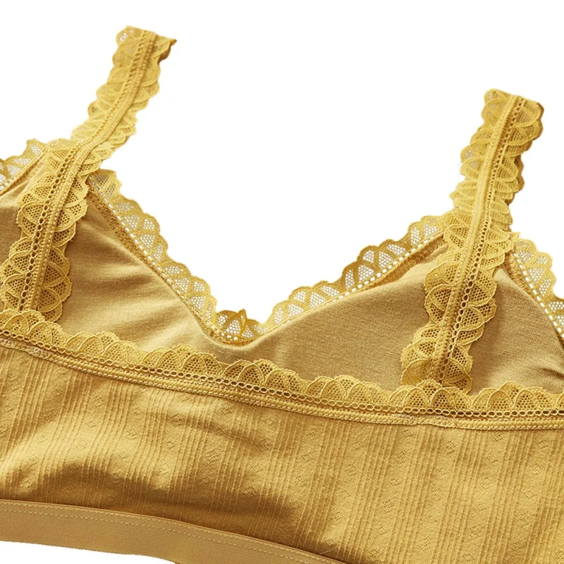 

Comfortable Padded Bras Women Tube Tops Underwear Lace Wrapped Chest Female Gather Bras