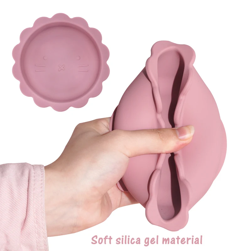 

Fashionable Newborn Accessories Feeding Solid Food Bowl Tableware For Children Non Slip Dishes Plates Portable Fork Spoon