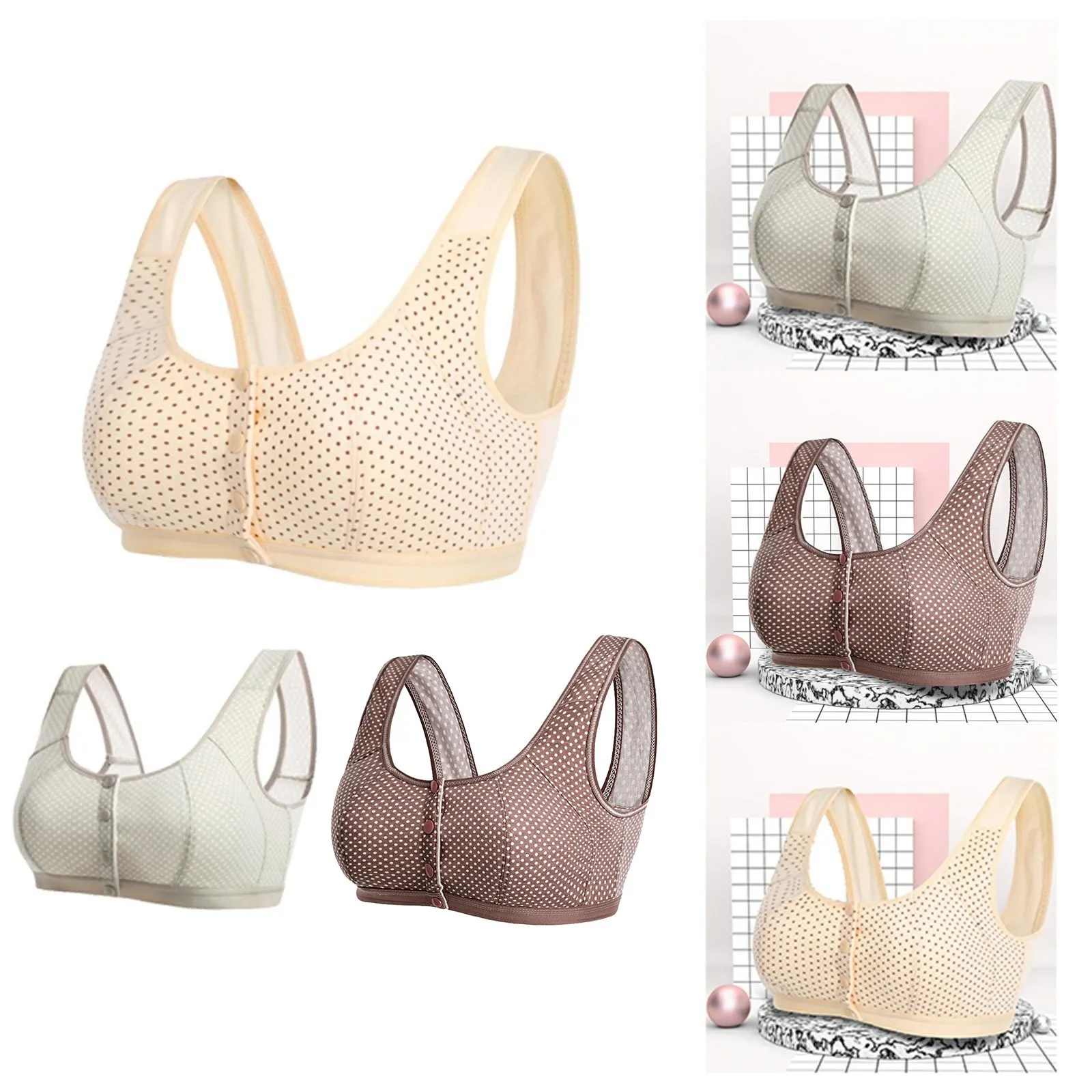 

Бюстгальтер пуш-ап женский с застежкой спереди, пикантный Бралетт с полной чашкой, топ с волнистым принтом, бесшовный без косточек